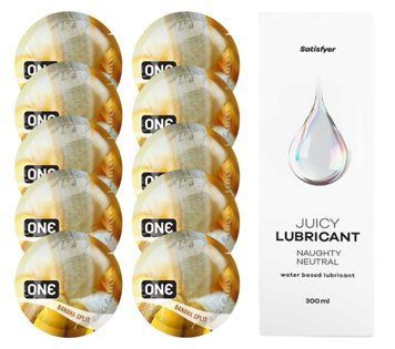 ONE Banana Split 10 шт. + Лубрикант Satisfyer Naughty Neutral 300 мл SOS12464 фото