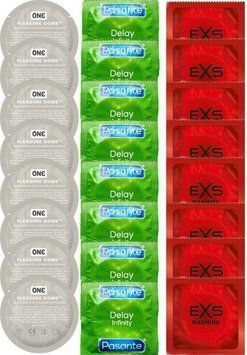 Набір 24 шт ONE Pleasure Dome + Delay Infinity + EXS Warming Comfy Fit SOS7372 фото