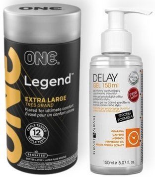 Набір з 12 шт ONE Legend Extra Large + Пролонгатор Lovely Lovers DELAY GEL 150ml SOS9069 фото