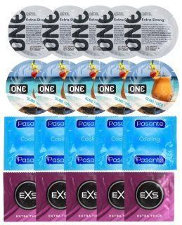 Набір 20 шт ONE Extra Strong + ONE Island Punch + Pasante Cooling + EXS Extra Thick SOS7269 фото