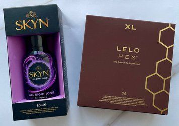 Набір LELO HEX Respect XL 36 Pack, тонкі та суперміцні, збільшений розмір + Лубрикант Skyn All Night Long 80 мл на силіконовій основі SOS1213 фото