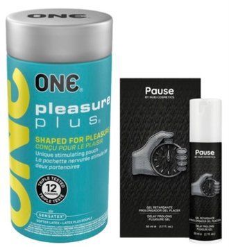 Набір з ONE Pleasure Plus 12 шт + Пролонгатор PAUSE, 50 мл Nuei SOS9537 фото
