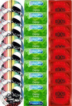 Набір 24 шт ONE Extreme Ribs + Delay Infinity + EXS Warming Comfy Fit SOS7415 фото