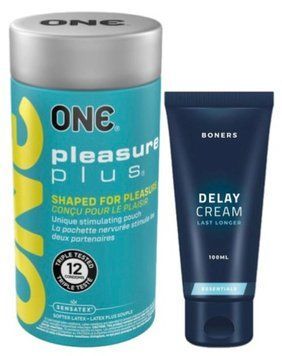 Набір з ONE Pleasure Plus 12 шт + Пролонгатор Boners Delay Cream 100 мл SOS9535 фото