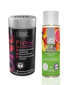 ONE Flex 10 шт. + Смазка на водной основе System JO H2O &mdash; Tropical Passion (60 мл) SOS6383 фото