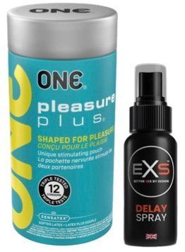 Набір з ONE Pleasure Plus 12 шт + Пролонгатор EXS DELAY SPRAY 50 МЛ SOS9533 фото