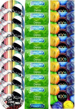 Набір 24 шт ONE Extreme Ribs + Delay Infinity + EXS BUBBLEGUM SOS7412 фото