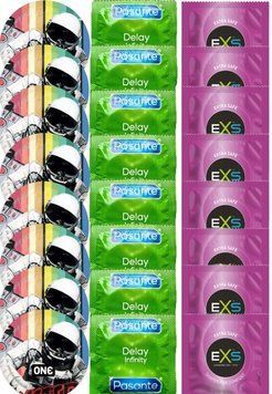 Набір 24 шт ONE Extreme Ribs + Delay Infinity + EXS EXTRA SAFE SOS7411 фото