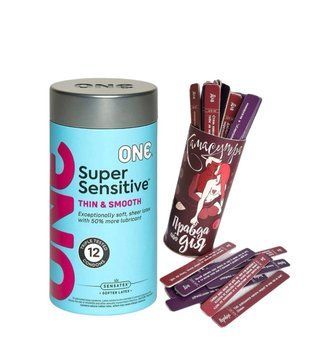 ONE Super Sensitive Pack 12 шт. + Правда или Действие (Камасутра) SOS6485 фото