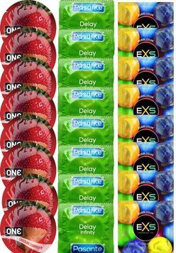 Набор 24 шт ONE Chocolate Strawberry + Delay Infinity + EXS BUBBLEGUM SOS7506 фото