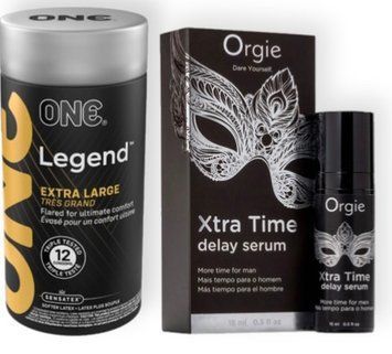 Набір з 12 шт ONE Legend Extra Large + Пролонгатор Orgie Xtra Time Delay Serum, 15 мл SOS9055 фото
