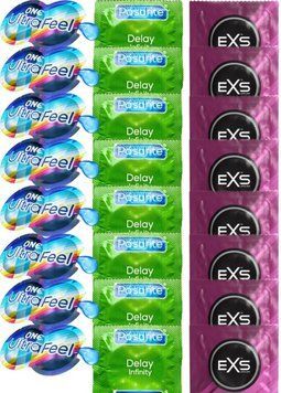 Набір 24 шт 𝐎𝐍𝐄 𝐔𝐥𝐭𝐫𝐚𝐅𝐞𝐞𝐥 + Delay Infinity + EXS Extra Thick SOS7454 фото