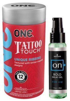 Набір з ONE Tattoo Touch Pack 12 шт + Пролонгатор Sensuva - ON Bold (29 мл) SOS9443 фото