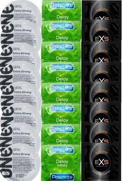 Набір 24 шт ONE Extra Strong + Delay Infinity + EXS Black Latex SOS7331 фото