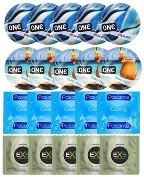 Набор 20 шт ONE Fresh Mint + ONE Island Punch + Pasante Cooling + EXS Snug Fit SOS7181 фото