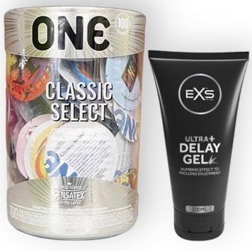 Набір з ONE Classic Select 100 шт + EXS Delay Gel Ultra+ 100ml SOS8992 фото