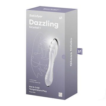 Двухсторонний стеклянный дилдо Satisfyer Dazzling Crystal 1 Transparent (18,4 x 3,3 см) SO8785 фото