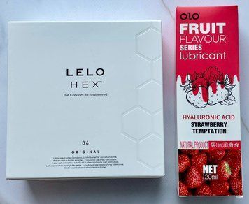 Комплект LELO HEX Original 36 шт + Гель-лубрикант полуничний 120 мл OLO SOS3658 фото