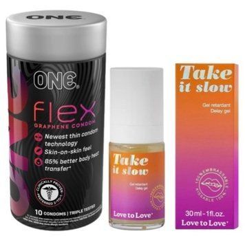 Набір з 10 шт ONE Flex графен + Пролонгатор Love To Love Take It Slow 30 мл SOS9300 фото