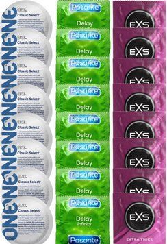 Набір 24 шт ONE Classic Select + Delay Infinity + EXS Extra Thick SOS7428 фото