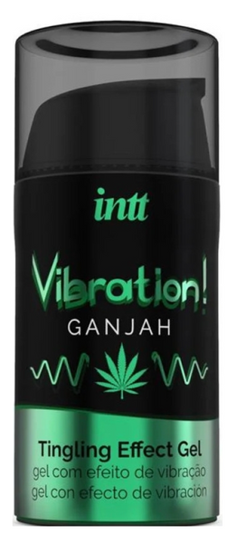 Жидкий вибратор с конопляным маслом INTT Ganjah Vibration (15 мл) &ndash; с эффектом пульсации и согревания SO3347 фото