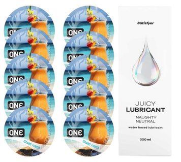 Набір ONE Island Punch 10 шт. + Лубрикант Satisfyer Naughty Neutral 300 мл SOS12413 фото